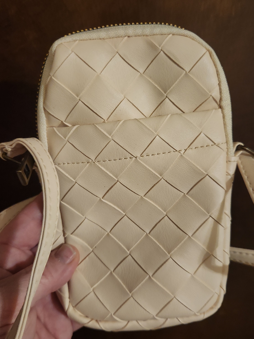 Cream Woven Crossbody Phone Bag - MAURICES New! Purse Geometric